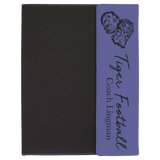 Purple Laserable Leatherette / Black 9 1/2" x 12" Canvas Portfolio with Note Pad