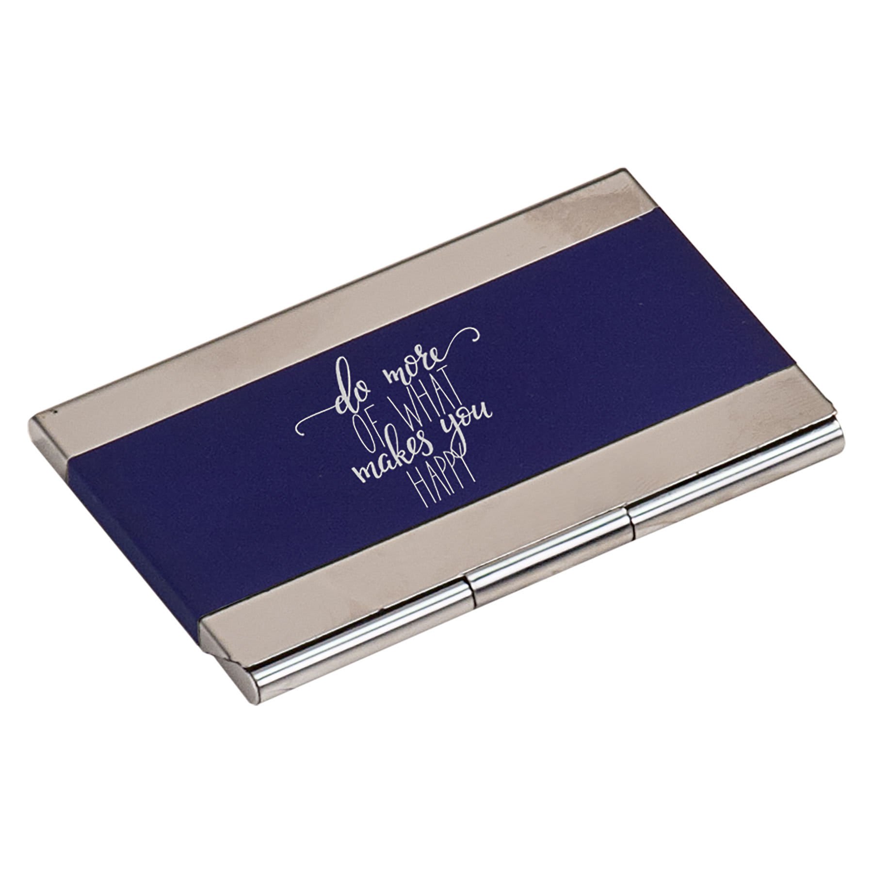 Blue 3 3/4" x 2 1/2" Laserable Business Card Holder