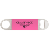 Pink/Black 1 1/2" x 7" Bottle Opener with Silicone Grip