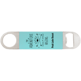 Teal/Black 1 1/2" x 7" Bottle Opener with Silicone Grip