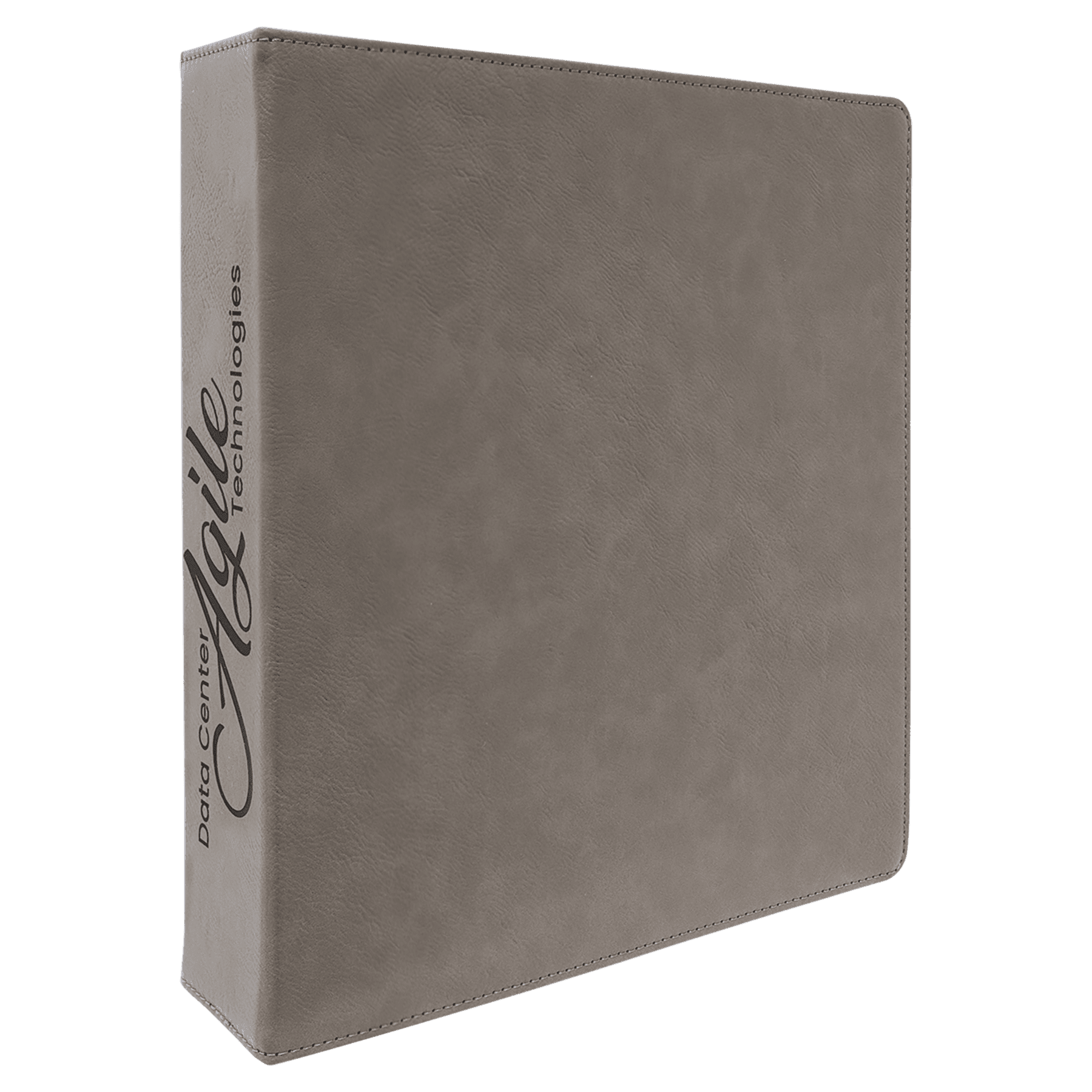 11" x 11 1/2" Gray Laserable Leatherette 3 Ring Binder with 2" Slant D Rings