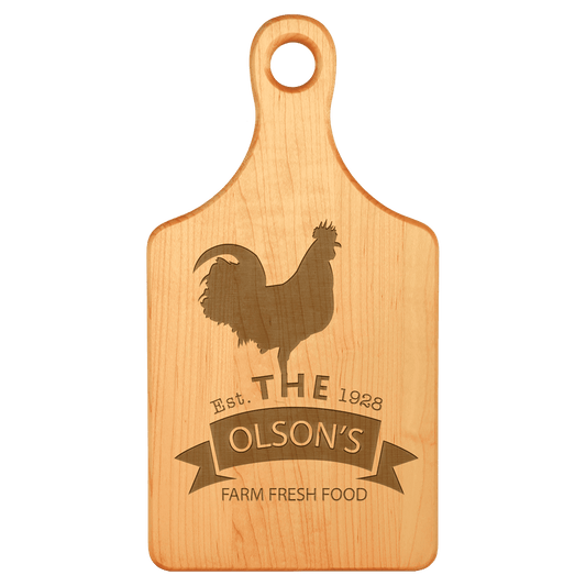 13 1/2" x 7" Maple Paddle Shaped Cutting Board