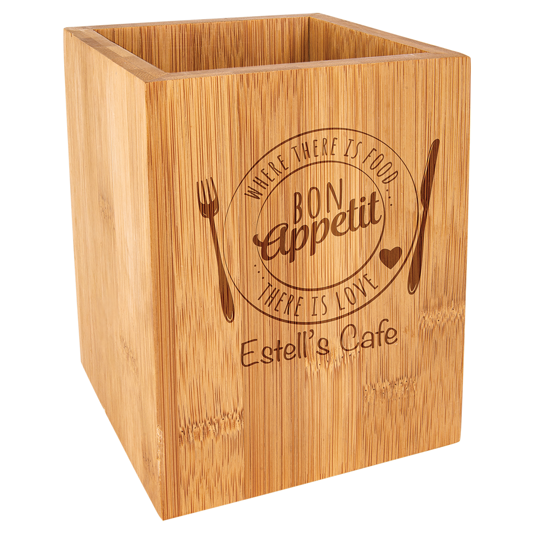 4 1/4" x 6" Bamboo Utensil Holder