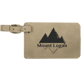 Light Brown 4 1/4" x 2 3/4" Laserable Leatherette Luggage Tag