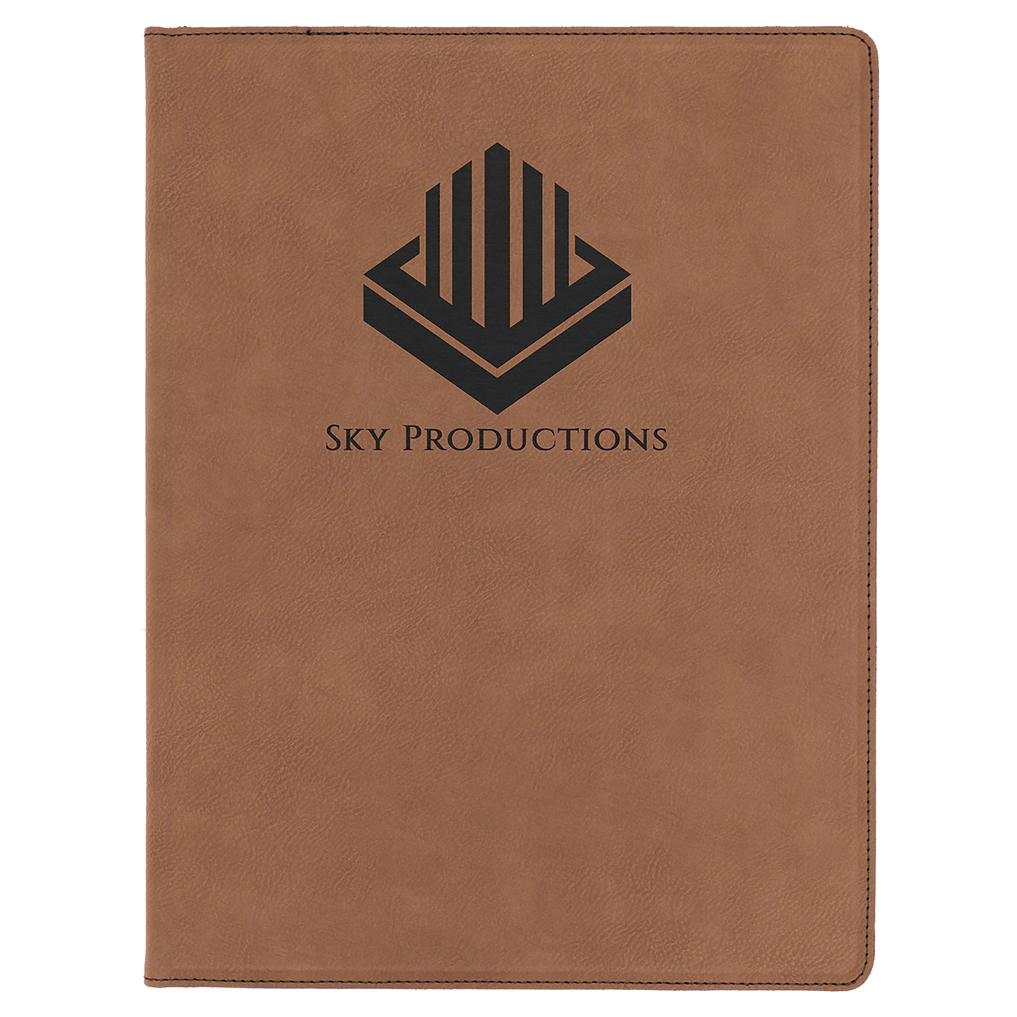 Dark Brown 9 1/2" x 12" Dark Brown Laserable Leatherette Portfolio with Notepad