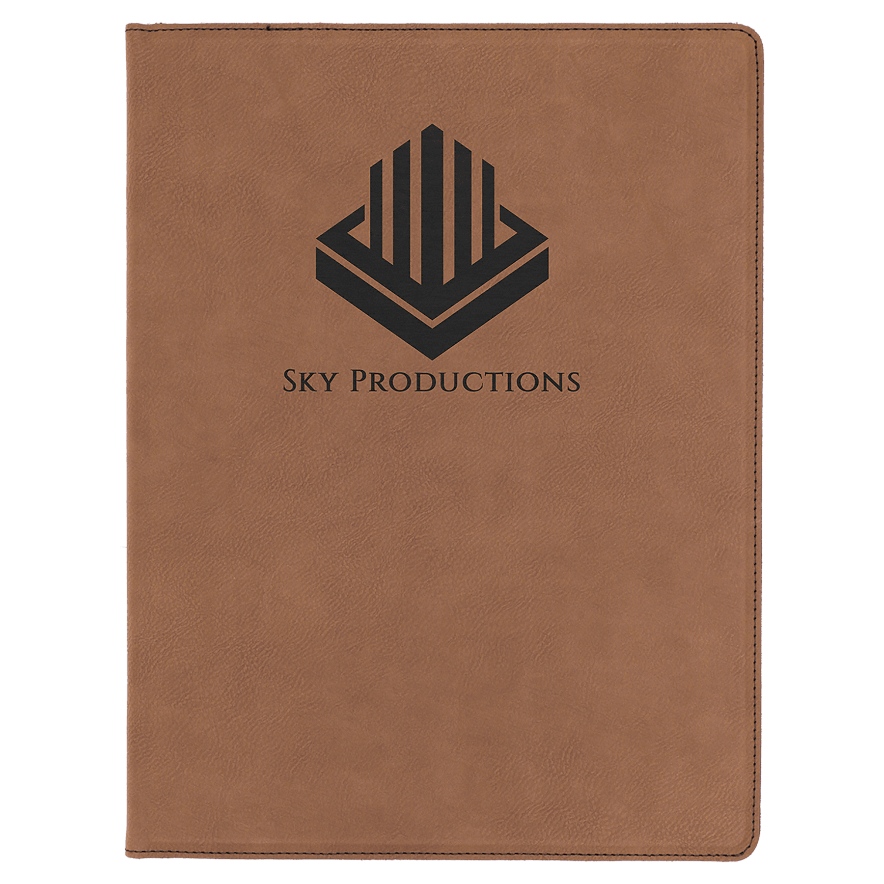 Dark Brown 9 1/2" x 12" Dark Brown Laserable Leatherette Portfolio with Notepad