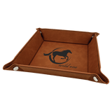 Rawhide Laserable Leatherette Snap Up Tray with Silver 6" x 6" Snaps