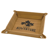 Bamboo Laserable Leatherette Snap Up Tray with Silver 6" x 6" Snaps