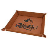 Rawhide Laserable Leatherette Snap Up Tray with Silver 9" x 9" Snaps