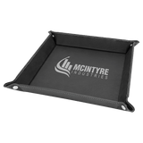 Black/Silver Laserable Leatherette Snap Up Tray with Silver 9" x 9" Snaps