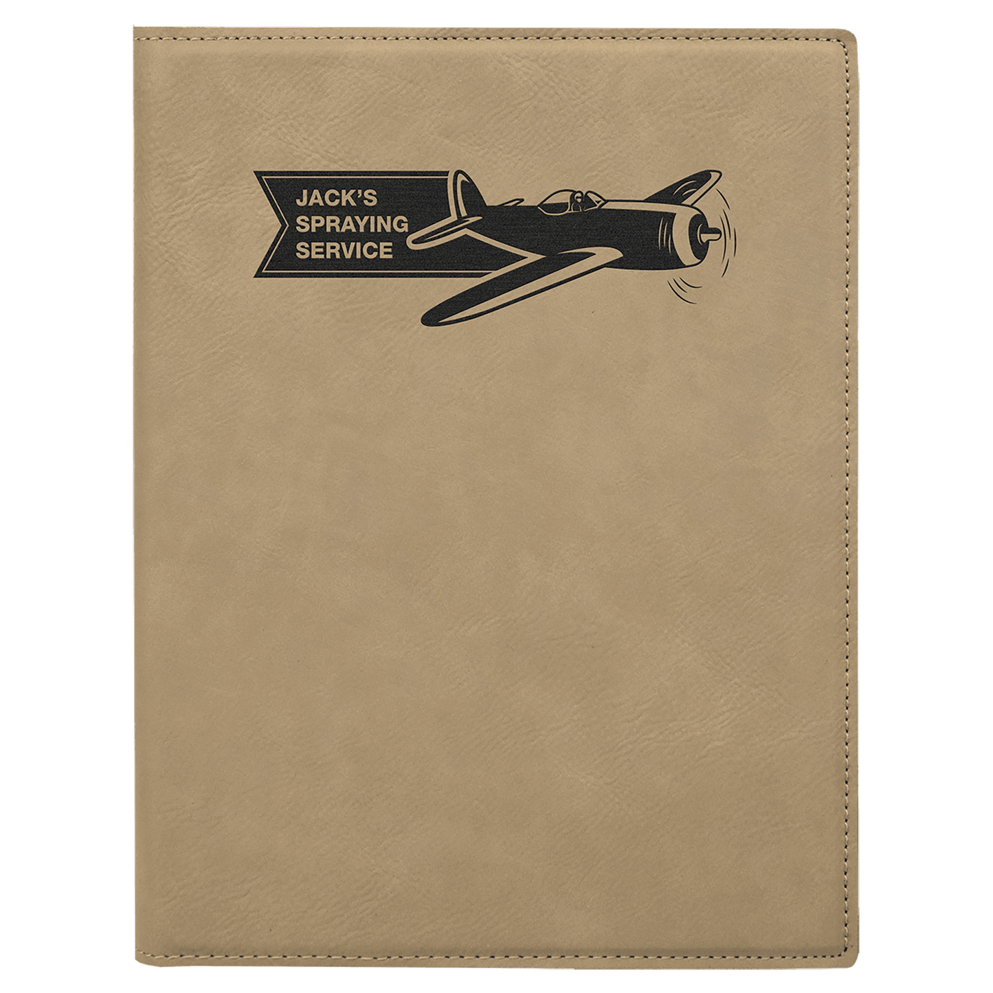 Light Brown 7" x 9" Laserable Leatherette Small Portfolio with Notepad