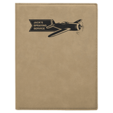Light Brown 7" x 9" Laserable Leatherette Small Portfolio with Notepad