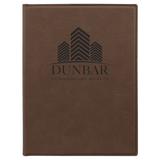 Dark Brown 7" x 9" Laserable Leatherette Small Portfolio with Notepad