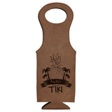 Dark Brown Laserable Leatherette Wine Bag