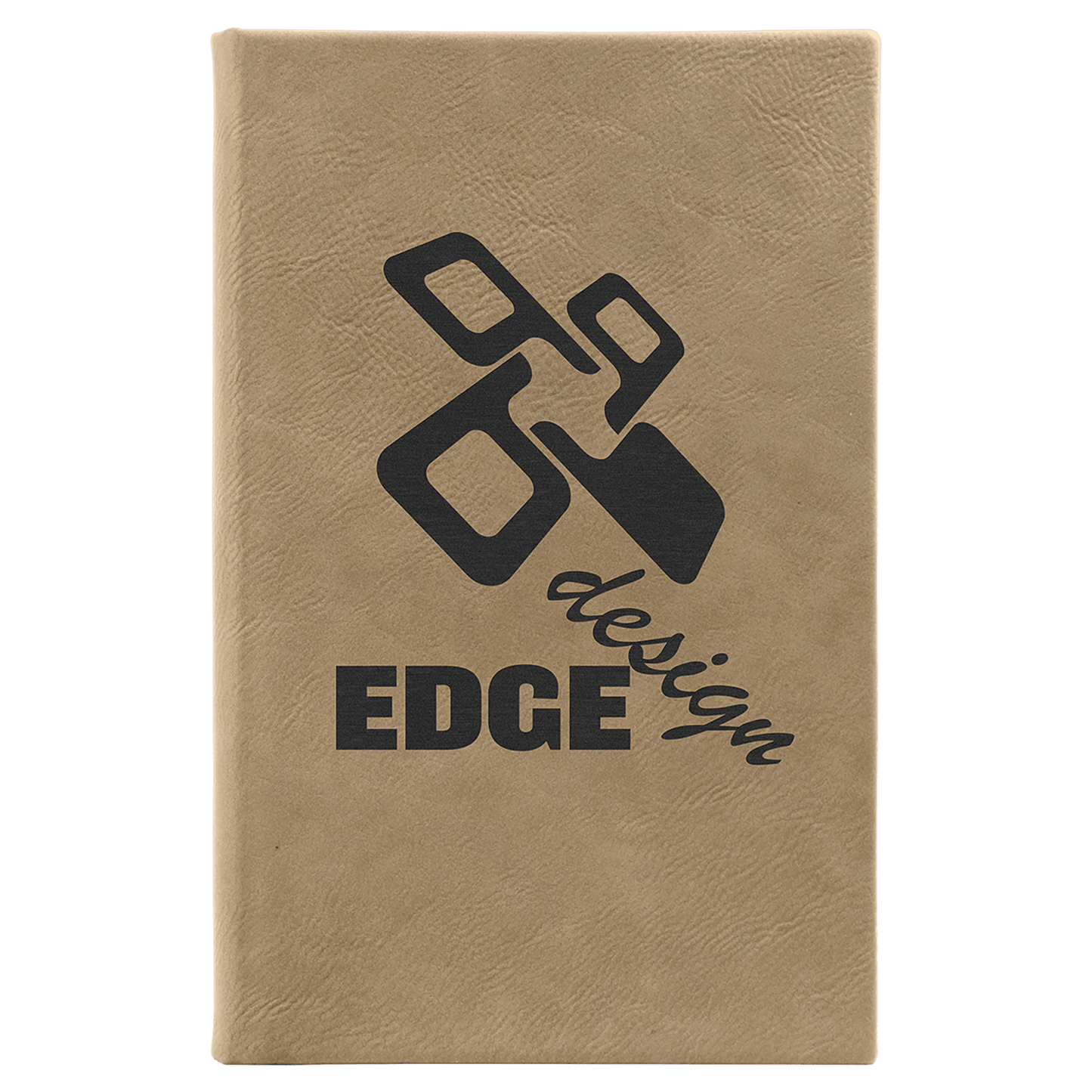 Light Brown 5 1/4" x 8 1/4" Laserable Leatherette Sketch Book with Unlined Notepad