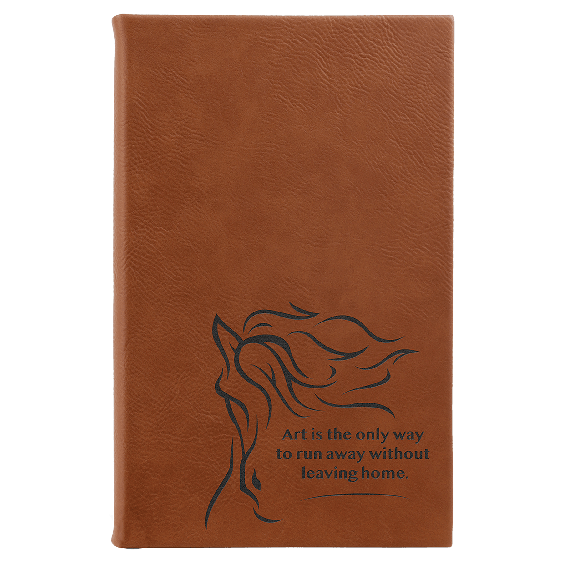 Rawhide 5 1/4" x 8 1/4" Laserable Leatherette Sketch Book with Unlined Notepad