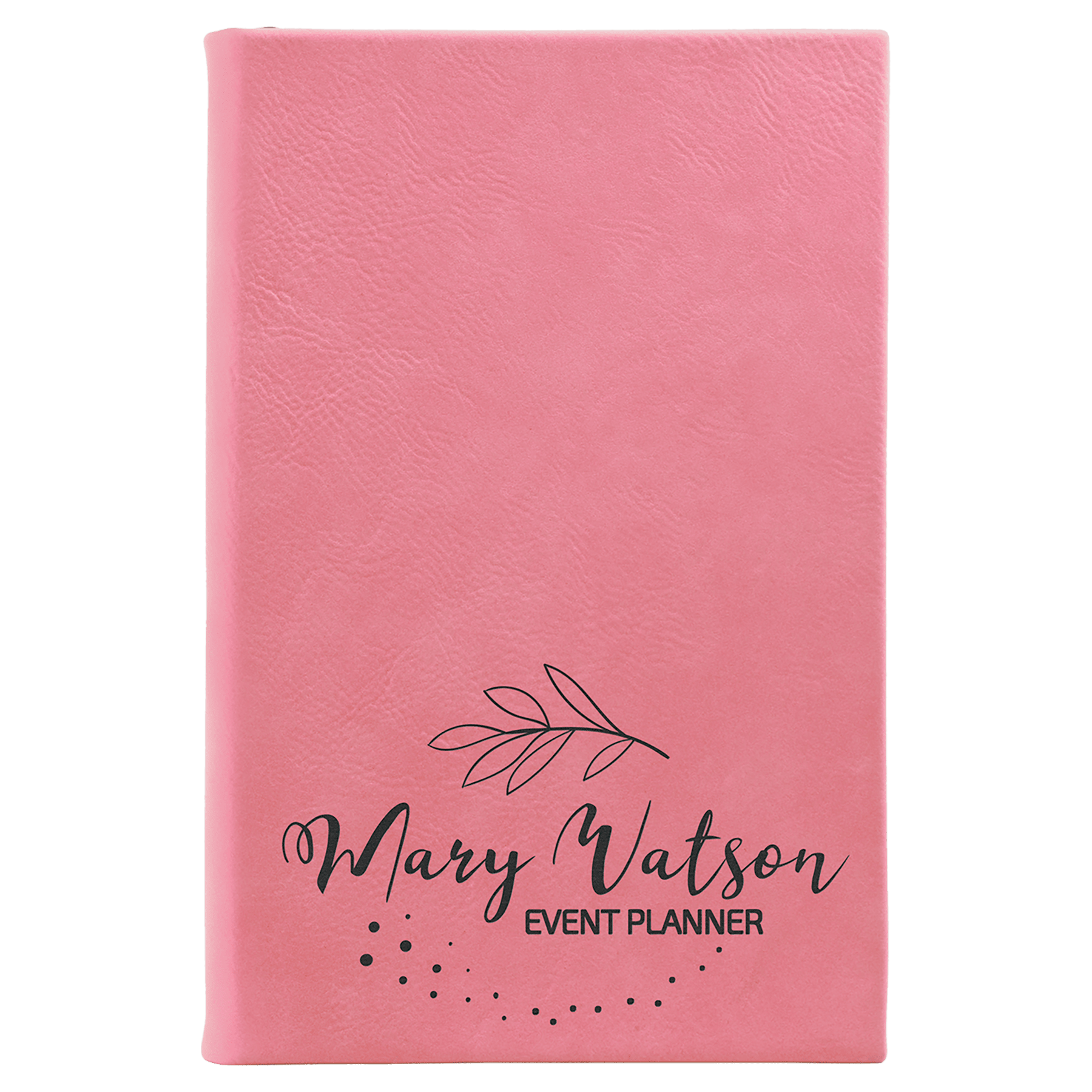 Pink 5 1/4" x 8 1/4" Laserable Leatherette Sketch Book with Unlined Notepad