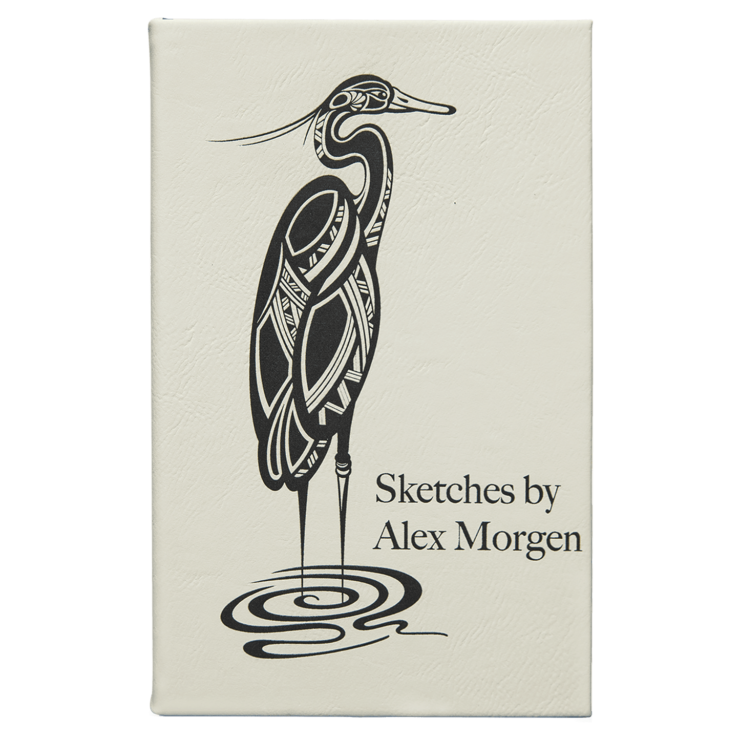 White 5 1/4" x 8 1/4" Laserable Leatherette Sketch Book with Unlined Notepad