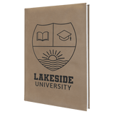 Light Brown 7" x 9 3/4" Laserable Leatherette Journal with Lined Notepad