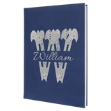 Blue/Silver 7" x 9 3/4" Laserable Leatherette Journal with Lined Notepad