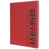 Red 7" x 9 3/4" Laserable Leatherette Journal with Lined Notepad