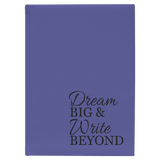 Purple 7" x 9 3/4" Laserable Leatherette Journal with Lined Notepad