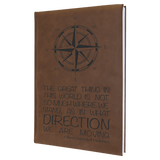 Dark Brown 7" x 9 3/4" Laserable Leatherette Sketch Book with Unlined Notepad