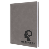 Gray 7" x 9 3/4" Laserable Leatherette Sketch Book with Unlined Notepad