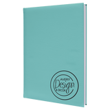 Teal 7" x 9 3/4" Laserable Leatherette Sketch Book with Unlined Notepad