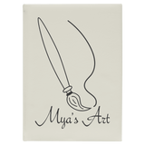 White/Black 7" x 9 3/4" Laserable Leatherette Sketch Book with Unlined Notepad