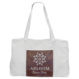 White Bag with 5" Rustic/Silver 19" x 12" Laserable Leatherette Gusset