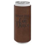 Dark Brown Laserable Leatherette Slim Beverage Holder