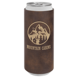 Rustic/Gold Laserable Leatherette Slim Beverage Holder