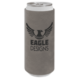 Gray Laserable Leatherette Slim Beverage Holder