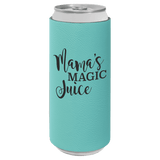 Teal Laserable Leatherette Slim Beverage Holder