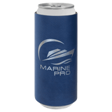Blue/Silver Laserable Leatherette Slim Beverage Holder
