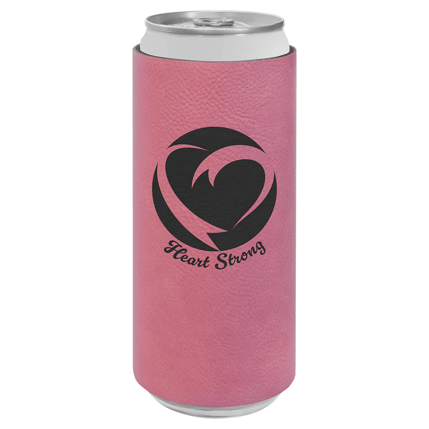 Pink 2 Laserable Leatherette Slim Beverage Holder