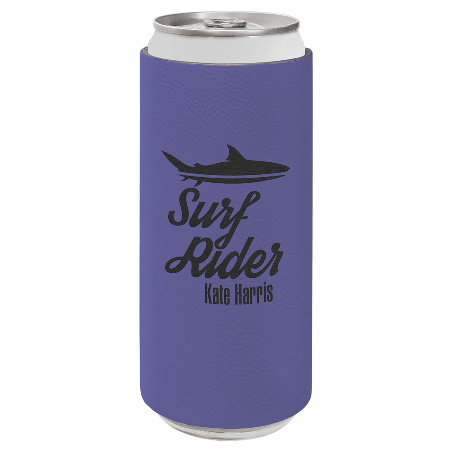 Purple 2 Laserable Leatherette Slim Beverage Holder