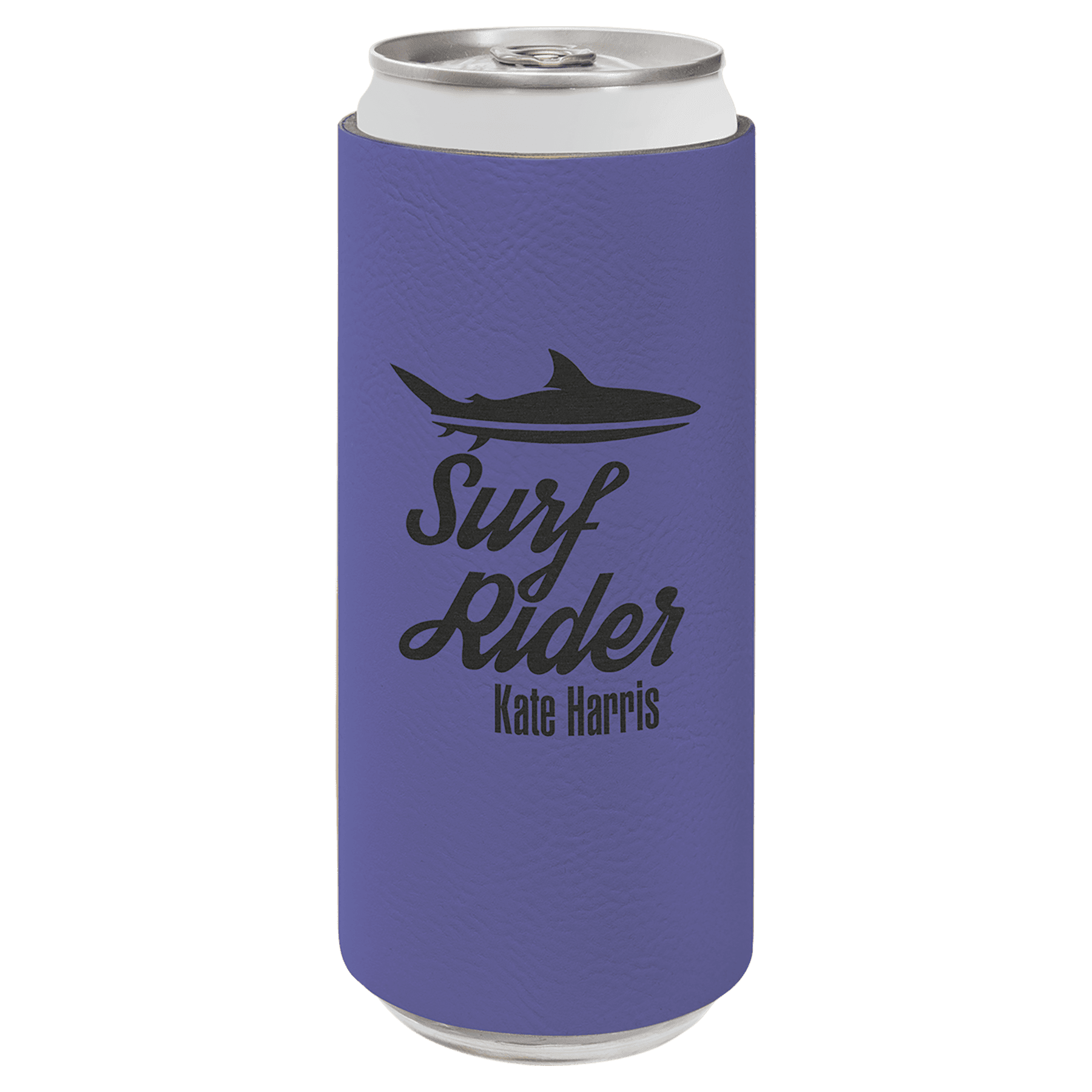 Purple 2 Laserable Leatherette Slim Beverage Holder