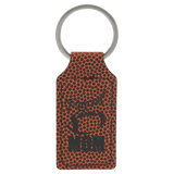 Football 2 3/4" x 1 1/4" Laserable Leatherette Rectangle Keychain