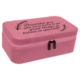 Pink 7 1/2" X 4 1/2" Laserable Leatherette Jewelry Box