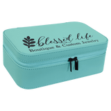 Teal 7 1/2" X 4 1/2" Laserable Leatherette Jewelry Box