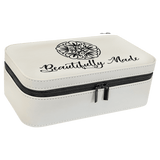 White 7 1/2" X 4 1/2" Laserable Leatherette Jewelry Box