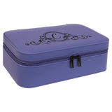 Purple 7 1/2" X 4 1/2" Laserable Leatherette Jewelry Box
