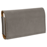 Gray 4 3/4" x 3 1/8" Laserable Leatherette Pill Box