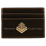 Black/Gold 4" x 2 3/4" Laserable Leatherette Wallet Clip