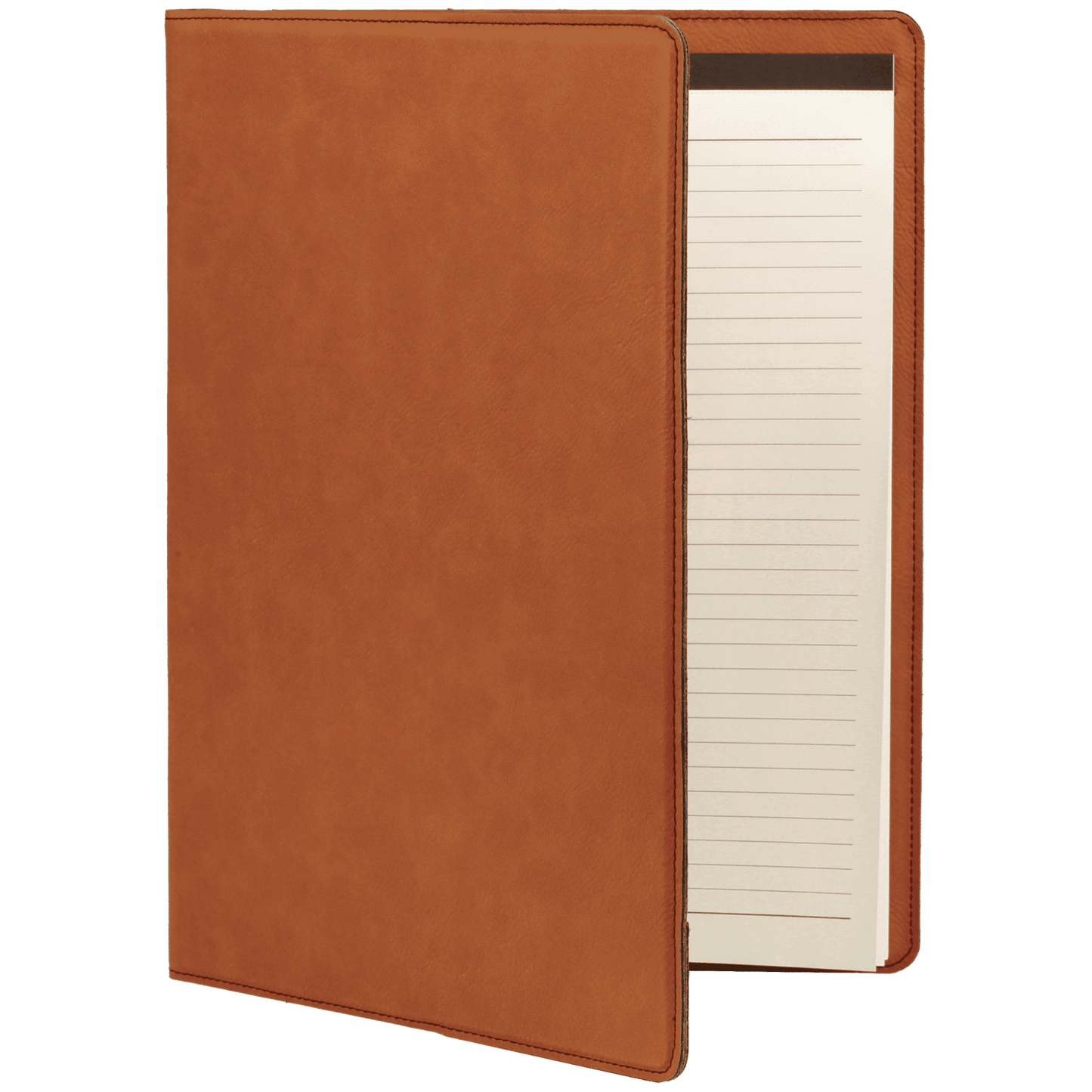 Rawhide 9 1/2" x 12" Dark Brown Laserable Leatherette Portfolio with Notepad
