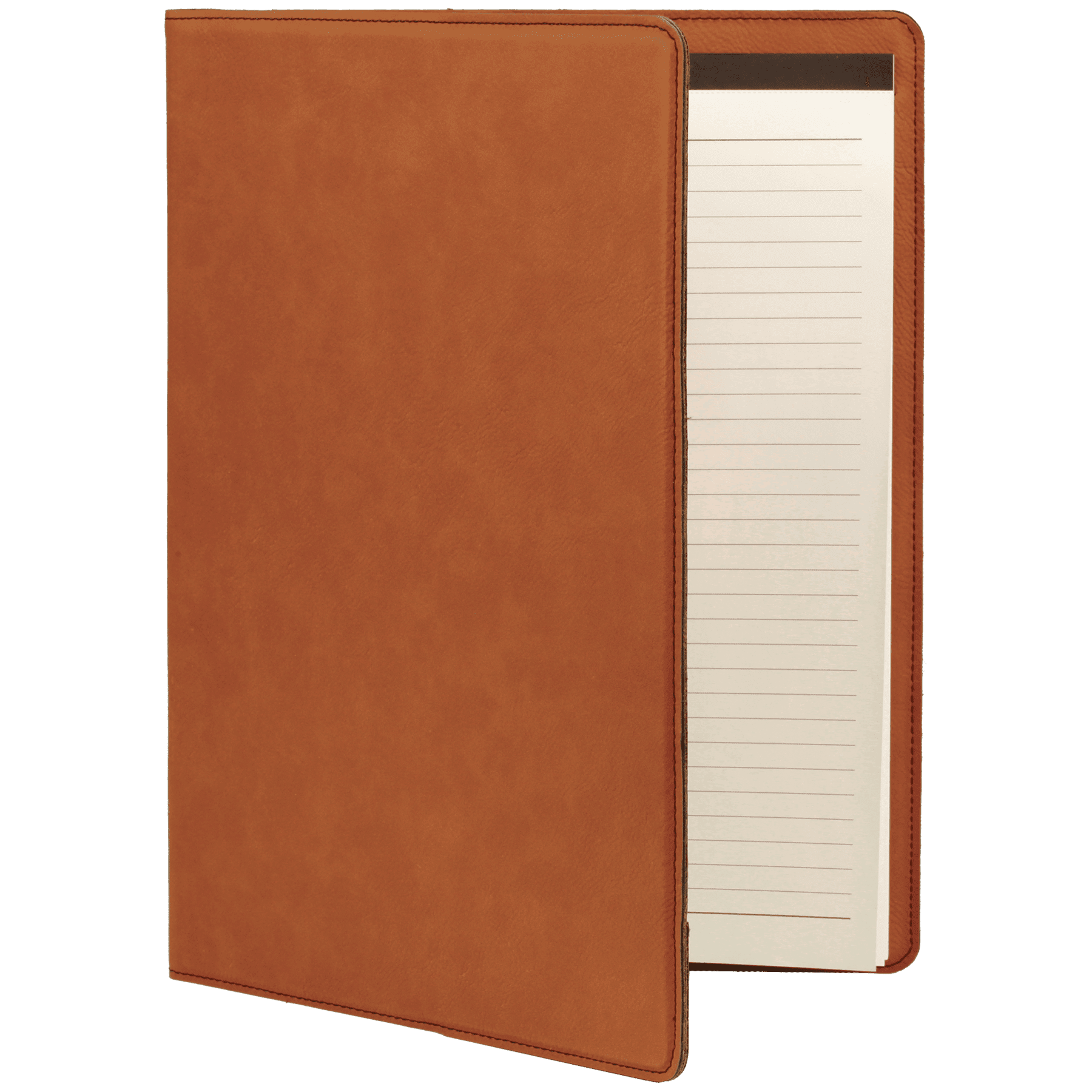 Rawhide 9 1/2" x 12" Dark Brown Laserable Leatherette Portfolio with Notepad