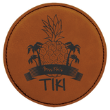 Rawhide 4" Round Laserable Leatherette Coaster