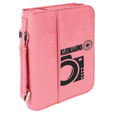 Pink 6 3/4" x 9 1/4" Leatherette Book/Bible Cover with Handle & Zipper